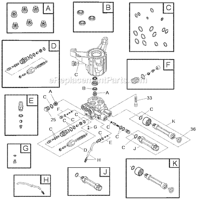 Page B Diagram and Parts List for 020291-3  Briggs and Stratton Pressure Washer